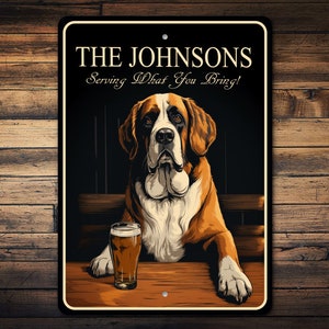 Saint Bernard Sign, Saint Bernard Wall Decor, Saint Bernard Owner, Saint Bernard Gift, Custom Saint Bernard Art, Dog Sign - Metal Sign
