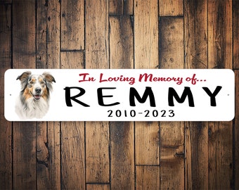 Australian Shepherd Memorial Sign | Australian Shepherd  Burial Sign | Personalized Dog Gift | Dog Memory Gift | Dog Decor | Metal Sign