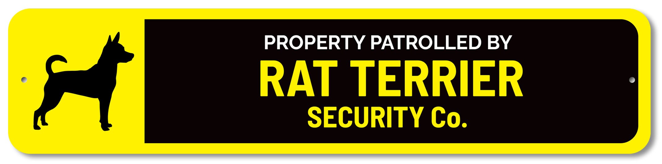Dog Comma Sign Rads Rat Terrier Dog Security Sign, Dog Gate Sign, Patrol Dog Sign, Rat ...