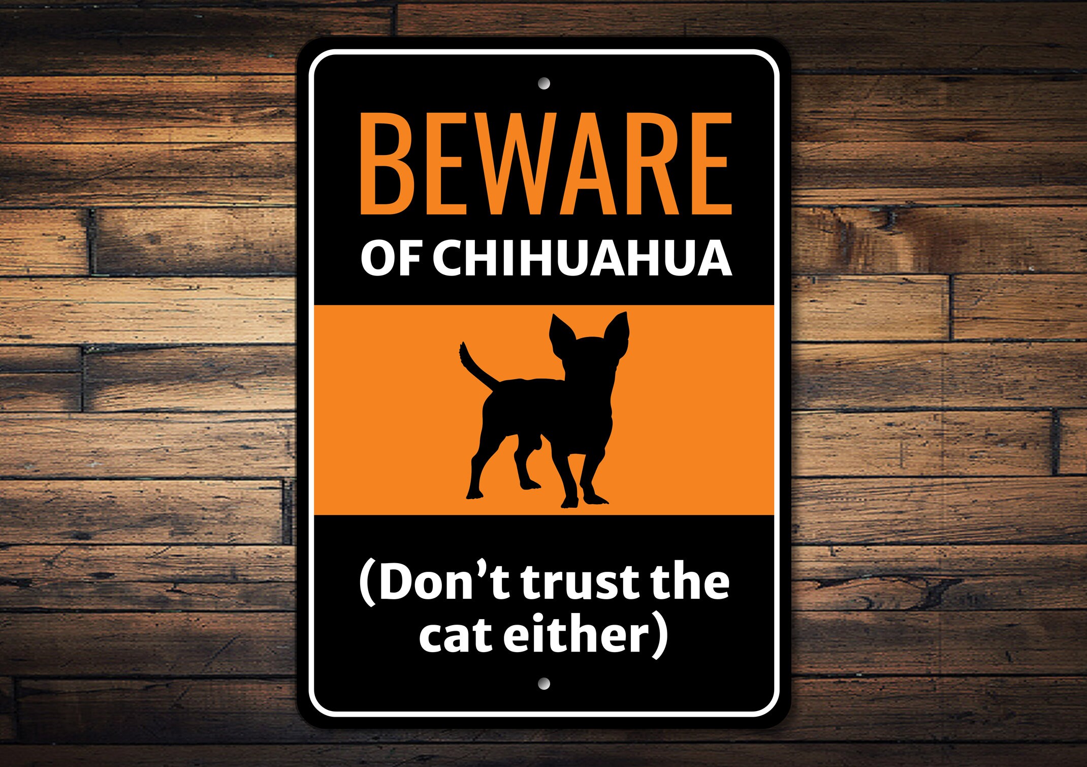 邦楽 Caution!/SERIKA with DOG Beware of Chihuahua Sign, Dog Breed Sign, Chihuahua Gift