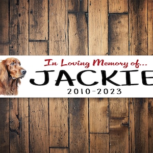 Irish Setter Memorial Sign | Setter Dog Burial | Irish Setter Dog Gift | Irish Setter Dog Memory Gift | Pet Memory Gift | Metal Sign
