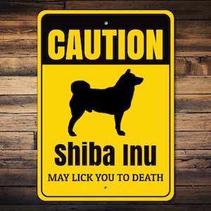 Caution Dog Sign, Shiba Inu Sign, Dog Yard Sign, Patio Dog Sign, Shiba Inu Decor, Shiba Inu Gift, Dog Warning Sign - Dog Metal Sign