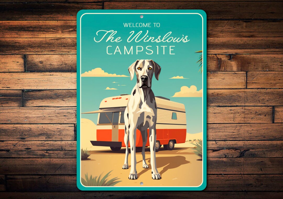 Great Dane Dog Sign Great Dane Camping Decor Great Dane Etsy
