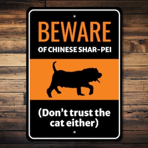 Beware of Chinese Shar-Pei Sign, Dog Breed Sign, Shar-Pei Dog Gift, Dog Humor Sign, Shar-Pei Dog Decor, Dog Owner Gift, Dog Metal Sign