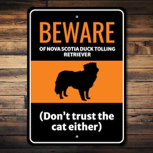 Nova Scotia Duck Tolling Retriever Sign, Duck Toller Gift, Duck Toller Decor, Dog Silhouette Sign, Dog Humor Sign - Dog Metal Sign