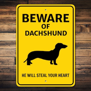 Teckel hond teken, pas op hond teken, hond silhouet teken, teckel minnaar cadeau, hond waarschuwing teken, teckel hond decor, hond metalen teken
