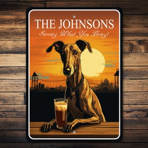 Customizable Greyhound Dog Sign for Pet Owners, Custom Dog Sign, Custom Greyhound Sign, Greyhound Dog Owner - Custom Metal Sign