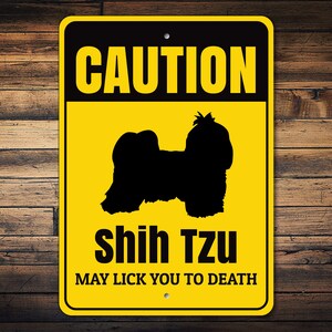 Caution Dog Sign, Shih Tzu Sign, Dog Breed Sign, Outdoor Dog Sign, Shih Tzu Decor, Shih Tzu Gift, Dog Warning Sign - Dog Metal Sign