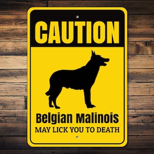 Belgian Malinois Sign, Caution Dog Sign, Malinois Gift, Dog Fence Sign, Malinois Decor, Dog Yard Sign, Dog Warning Sign - Dog Metal Sign