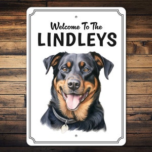 Custom Rottweiler Sign | Rottweiler Decor Gift | Family Rottweiler Gift | Sign For A Dog | Porch Sign Decor | Rottweiler Gift | Metal Sign