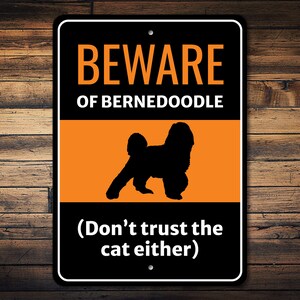 Beware of Bernedoodle Sign, Dog Breed Sign, Bernedoodle Gift, Dog Owner Gift, Bernedoodle Decor, Dog Humor Sign, Dog Metal Sign