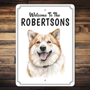 Customizable Akita Inu Porch Sign | Durable Metal Dog House Sign | Customizable Family Dog Sign | Custom Dog House Sign | Metal Signs
