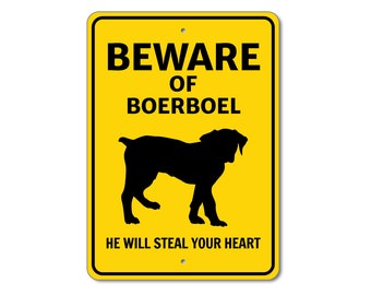 Beware of Boerboel Dog Sign, Boerboel Wall Sign, Dog Breed Warning
