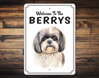 Signo Shih Tzu personalizado / Dueño del perro Shih Tzu / Regalo Shih Tzu / Signo para un perro / Decoración del signo del porche / Arte de decoración de la pared Shih Tzu / Signo de metal