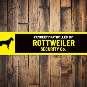Rottweiler Dog Security Sign, Dog Gate Sign, Patrol Dog Sign, Rottweiler Gift, Dog Lover Gift, Dog Breed Sign - Dog Metal Sign
