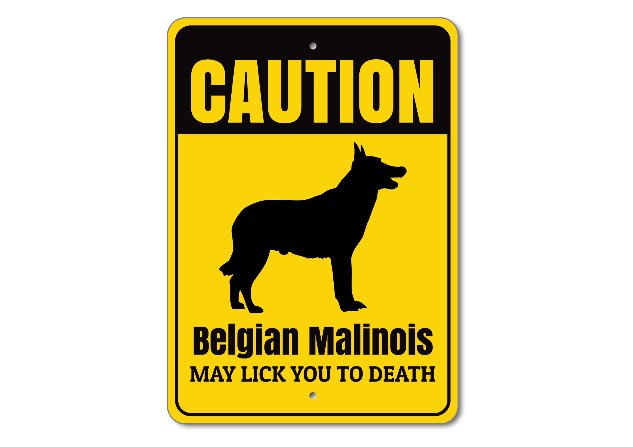 Beware! Guard Belgian Malinois On Duty Divertente citazione esterna cortile decorazione cartello 20,3 x 30,5 cm