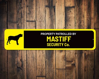 Mastiff Zeichen, Hund Sicherheitszeichen, Wachhund Zeichen, Hundeliebhaber Geschenk, Mastiff Geschenk, Mastiff Dekor, Hunderasse Zeichen - Hund Metallschild
