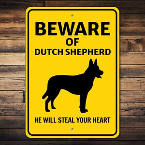 Dutch Shepherd Sign, Beware Dog Sign, Dog Silhouette Sign, Dutch Shepherd Gift, Dog Warning Sign, Dutch Shepherd Decor, Dog Metal Sign