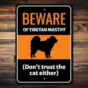 Tibetan Mastiff Sign, Dog Silhouette Sign, Tibetan Mastiff Gift, Mastiff Decor, Dog Breed Sign, Dog Humor Sign - Dog Metal Sign