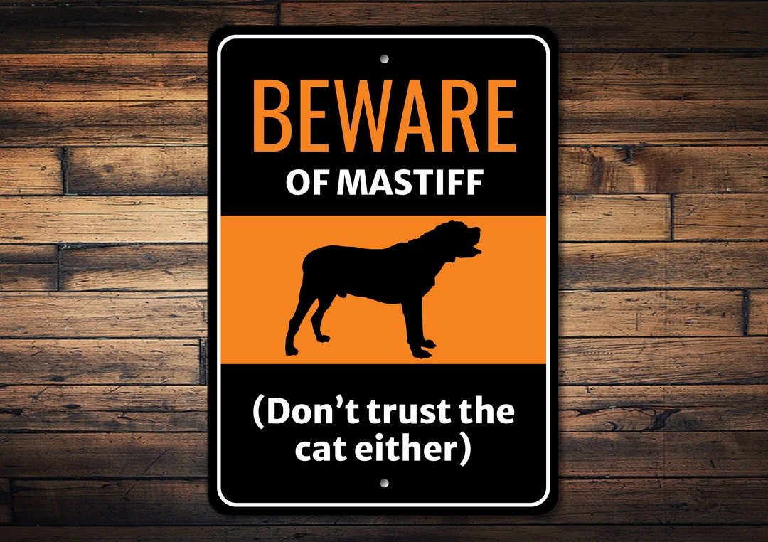 Beware of Mastiff Sign, Mastiff Owner Gift, Mastiff Decor, Mastiff ...