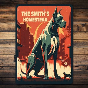 Personalized Great Dane Home, Great Dane Home Sign, Great Dane Dog, Custom Gift For Dog, Custom Dog Gift, Great Dane Sign, Dog Metal Sign