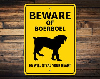 Méfiez-vous de Boerboel Dog Sign, Boerboel Wall Sign, Dog Breed Warning Sign, Boerboel Gift, Boerboel Owner Gift, Dog Metal Sign