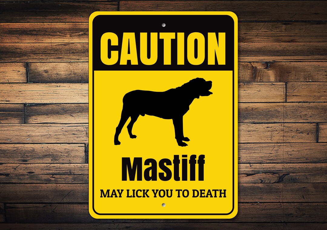 Mastiff Sign, Caution Dog Sign, Dog Silhouette Sign, Mastiff Gift ...