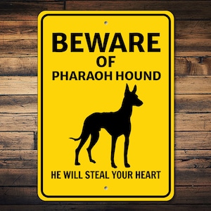 Pharaoh Hound Sign, Beware Dog Sign, Dog Breed Sign, Pharaoh Hound Gift, Dog Warning Sign, Pharaoh Hound Decor, Dog Metal Sign