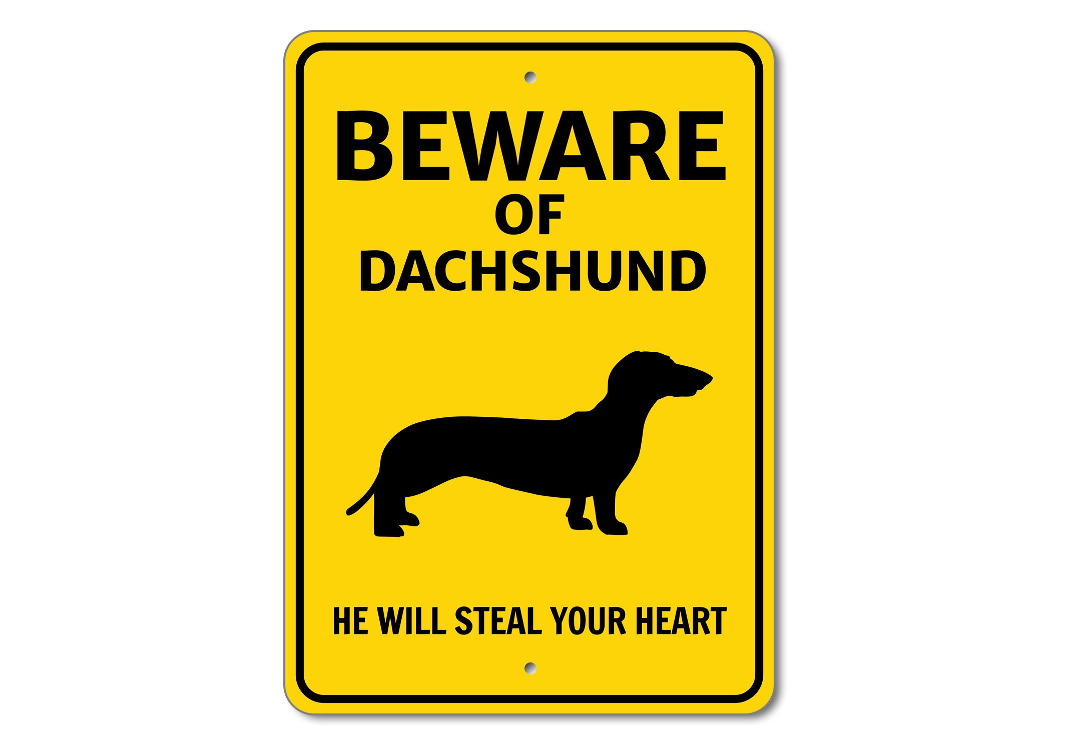 Dachshund Dog Sign, Beware Dog Sign, Dog Silhouette Sign