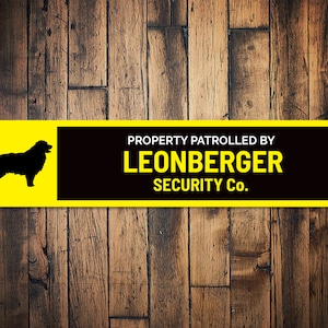 Cartello Leonberger, Cartello di sicurezza per cani, Cartello per cani da pattuglia, Cartello di razza canina, Regalo per amante dei cani, Regalo Leonberger, Decorazione per la casa del cane, Cartello in metallo per cani