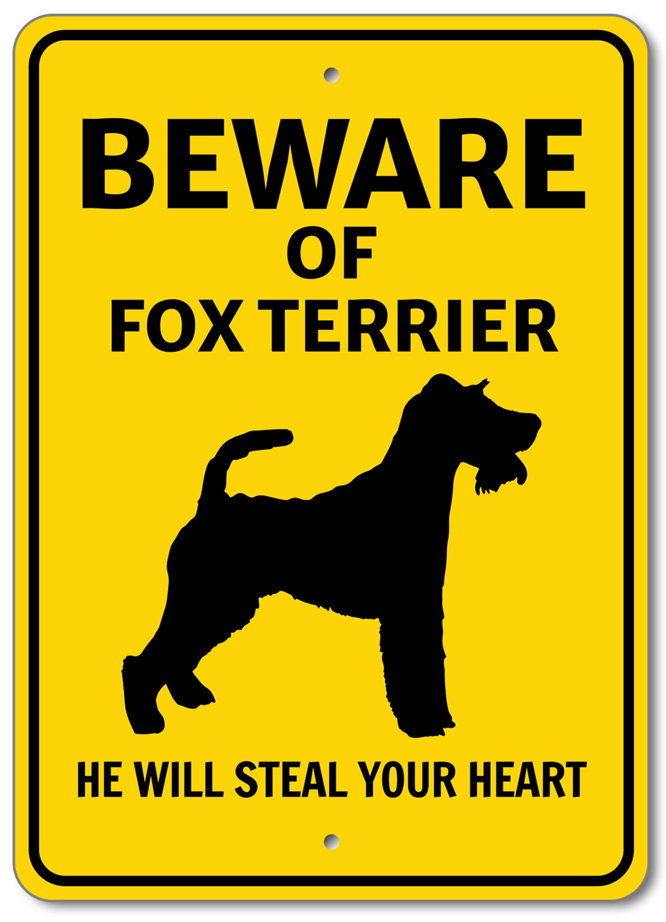 Fox Terrier Sign, Beware Dog Sign, Dog Silhouette Sign, Fox Terrier ...