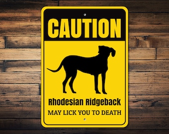 Rhodesian Ridgeback Warnschild Aus Aluminium – 30,5x20 Cm, 0,5 Mm Stark, Mit Optionalen Befestigungslöchern