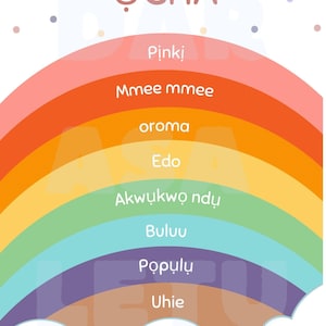 Igbo Colors Poster | 11x17 Inch Digital Download | Learn Igbo Language | Kids Room Decor | Educational African Language Print