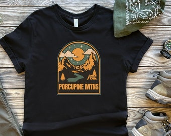 Porcupine Mountains Michigan Unisex Short Sleeve Tee MI Outdoors State Park Gift For Nature Lover Upper Peninsula Hiking Adventure Apparel