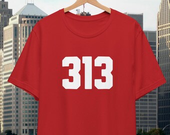 Detroit 313 Pride Unisex Tee, Area Code T-Shirt, Michigan Apparel, Detroit City Tee, Motor City Shirt DET DTW