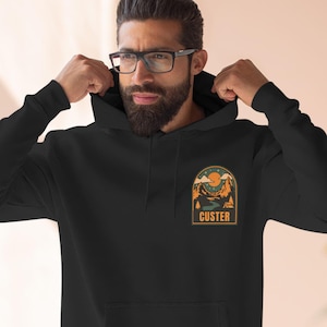 Custer State Park SD Unisex Premium Pullover Hoodie South Dakota Outdoor Apparel Black Hills Wildlife Shirt Needles Highway Adventure Gift