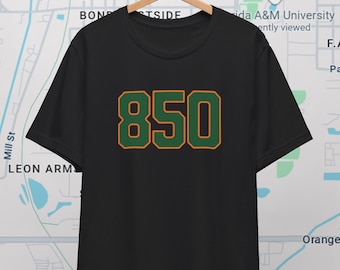 850 FL Pride Tallahassee Unisex Short Sleeve Tee Florida Gameday Tailgating Apparel Tally the City of Oaks