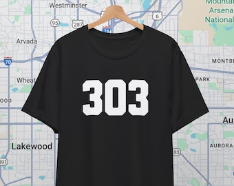 Denver 303 Area Code T-Shirt, Colorado Pride Tee