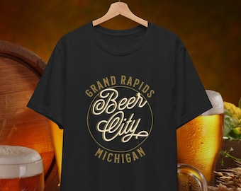 Grand Rapids MI Beer City USA Unisex Jersey Short Sleeve Tee GRR Michigan gift shirt 616 West Michigan Beer Fan Gift T-shirt Fathers Day