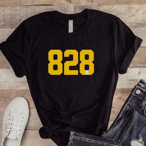 828 Western NC Area Code Unisex Short Sleeve Tee North Carolina T-shirt 843 Blue Ridge Mountains Asheville T-Shirt Boone Gift Brevard Gear