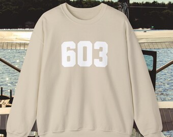 603 New Hampshire Pride Sweatshirt, NH Area Code Crewneck, Granite Stater Apparel, New Hampshirite, 603 Day
