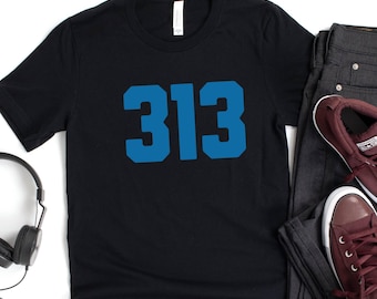 Detroit 313 Pride Unisex Tee, Area Code T-Shirt, Michigan Apparel, Detroit City Tee, Motor City Shirt DET DTW