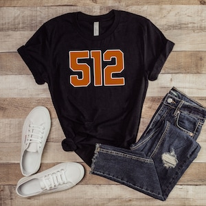 512 Area Code Austin TX Unisex Short Sleeve Tee Central Texas Sports Style T-Shirt 512 Fan Southwest Student Apparel Bastrop Burnet Bee Cave