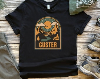 Custer State Park SD Unisex Short Sleeve Tee South Dakota Outdoor Apparel Black Hills Wildlife Reserve Shirt Needles Highway Adventure Gift