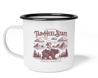 North Carolina Tarheel State Camp Cup: NC State Park Outdoor Hiking Carolinian Fishing Mug