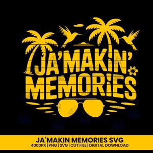 Jamaica-svg | Ja'Makin Memories svg png | Gezinsvakantie | DTF en sublimatie digitale download clipart | Cricut-svg