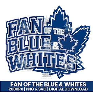 Ahornblätter SVG | Toronto Ahornblätter png svg | Maple Leafs Fächer des Blue & Whites | DTF, Sublimationsdruck, T-Shirt | 4000px | Digitaler Download
