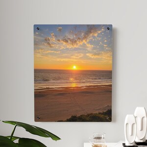 Sunset on the Beach Acrylic Wall Art Panel, Pacific Ocean Photo Wall Panel, Ocean Sunset Photo, Lincoln City Oregon Sunset Photo