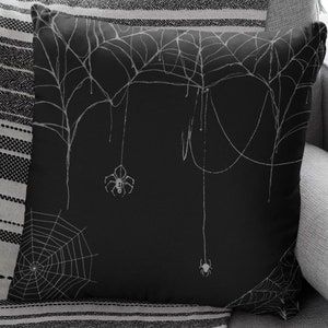 Spider Web Square Pillow, Spooky Spider Pillow, Halloween Pillow, Halloween Decoration, Living Room Decor, Halloween Gift, Throw Pillow