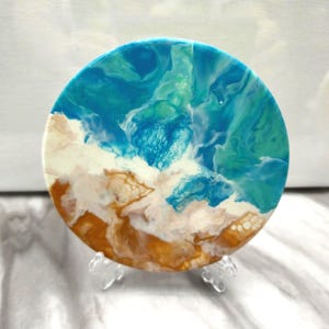 Fluid Art Painting, Fluid Acrylic Art Coasters, Abstract Art Tiles, Pouring Paint, Acrylic Pouring Coasters, 4&quot; x 4&quot; Coasters